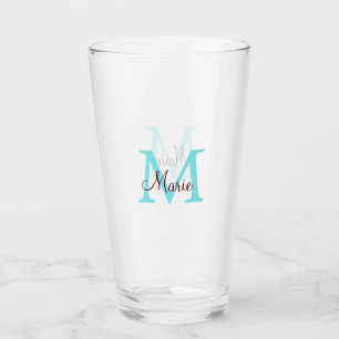 einfache minimalistische Monogramm-Name in Rosa Ro Glas