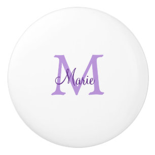 einfache minimalistische Monogramm-Name in Rosa Ro Keramikknauf