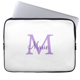 einfache minimalistische Monogramm-Name in Rosa Ro Laptopschutzhülle