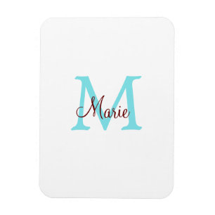 einfache minimalistische Monogramm-Name in Rosa Ro Magnet