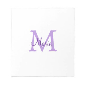 einfache minimalistische Monogramm-Name in rosa ro Notizblock