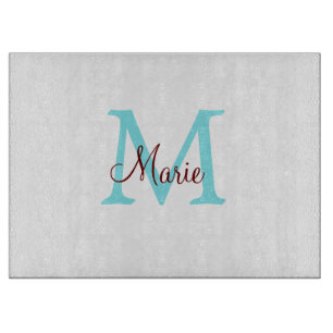 einfache minimalistische Monogramm-Name in Rosa Ro Schneidebrett