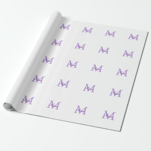 einfache minimalistische Monogramm-Name rosa rot Geschenkpapier