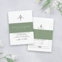 Einfache Minimalistische Namen klassische Hochzeit Einladungsbanderole