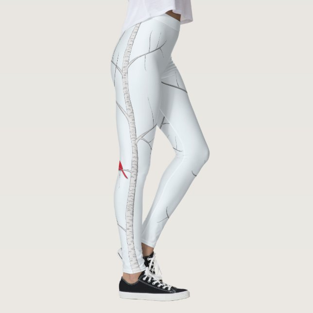 Einfache Minimalistische Natur Roter Kardinal Wild Leggings (Rechts)