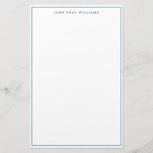 Einfache Minimalistische Navy Blue Thole Border Fr Briefpapier