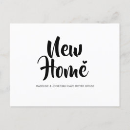 Einfache Minimalistische neue Zuhause-Herzbewegung Ankündigungspostkarte