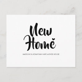 Einfache Minimalistische neue Zuhause-Herzbewegung Ankündigungspostkarte