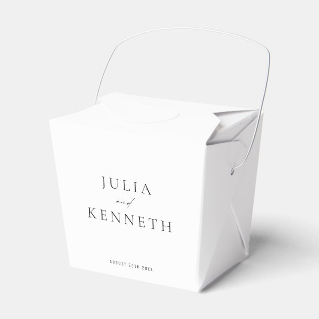 Einfache minimalistische neutrale Hochzeit Geschenkschachtel (Vorderseite)