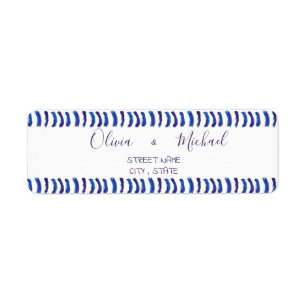 Einfache Minimalistische Ölfarbe Blue Lines Adress