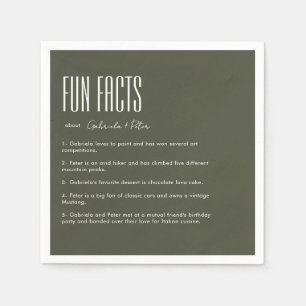 Einfache Minimalistische Olive Green Fun Fakten Ho Serviette