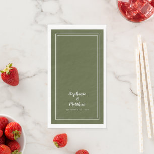 Einfache Minimalistische Olive Green Moderne Hochz Serviette