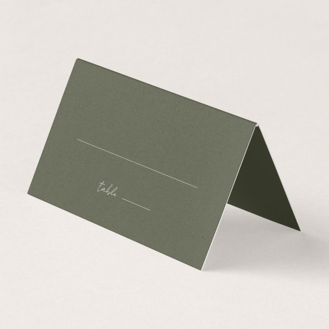 Einfache Minimalistische Olive Green Wedding Platz (Vorderseite)