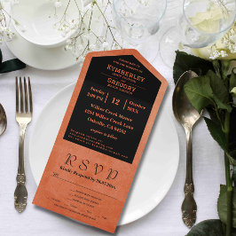 Einfache Minimalistische Orange Black E-Mail-Websi All In One Einladung