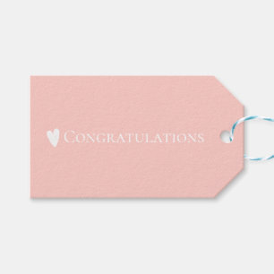 Einfache Minimalistische Pastelle Pink Herzlichen  Geschenkanhänger