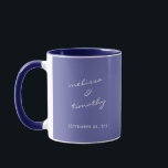 Einfache Minimalistische Periwinkle Blue Wedding Tasse<br><div class="desc">Einfache Minimalistische Periwinkle Blue Wedding Tasse für Hochzeitsfeier. Die Farbe des Jahres 2022 ist Periwinkle Blue,  die wärmste und glücklichste Farbe aller blauen Farbtöne.</div>