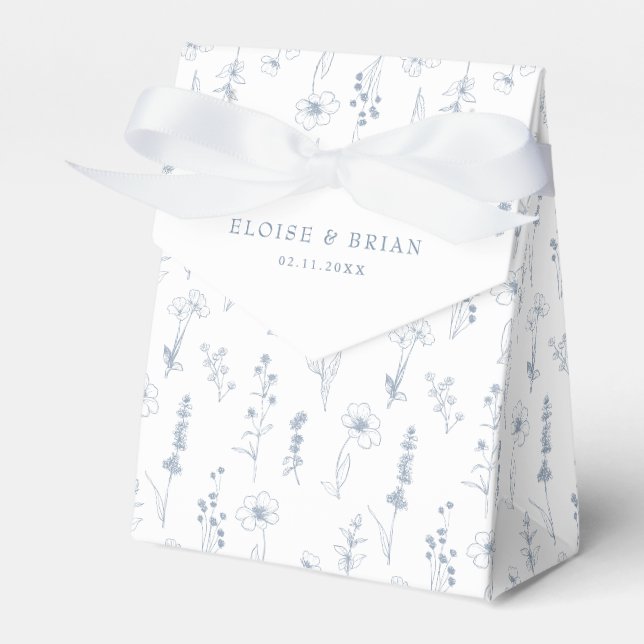Einfache Minimalistische Periwinkle-Wildblume Hoch Geschenkschachtel (Vorderseite)