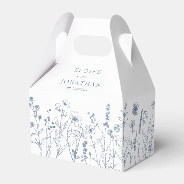 Einfache Minimalistische Periwinkle-Wildblume Hoch Geschenkschachtel (Rückseite)