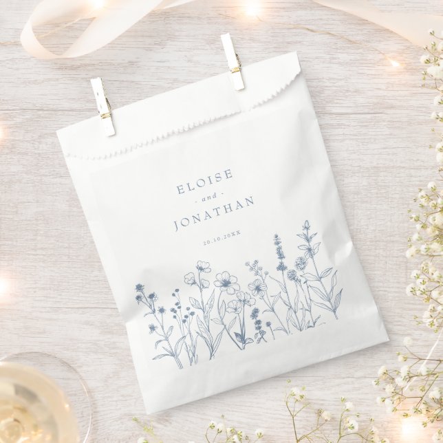 Einfache Minimalistische Periwinkle-Wildblume Hoch Geschenktütchen (Ausgeschnitten)