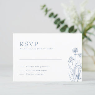 Einfache Minimalistische Periwinkle Wildblume Hoch RSVP Karte