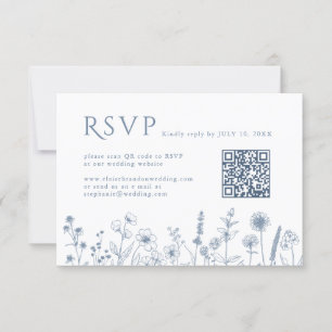 Einfache Minimalistische Periwinkle-Wildblume Hoch RSVP Karte