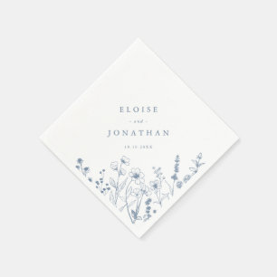 Einfache Minimalistische Periwinkle-Wildblume Hoch Serviette