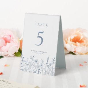Einfache Minimalistische Periwinkle-Wildblume Hoch Tischaufsteller