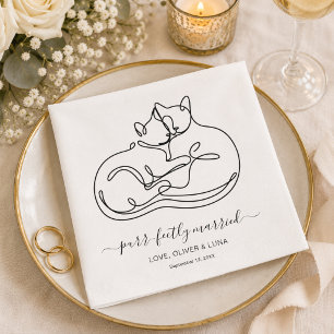 Einfache minimalistische personalisierte Hochzeit Serviette