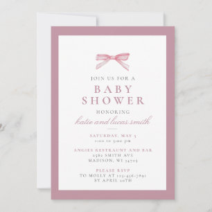 Einfache Minimalistische Pink Baby Girl Dusche ein Einladung