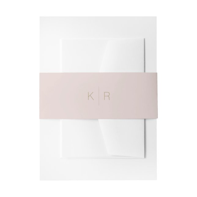 Einfache Minimalistische Pink-Beige-Hochzeitsband Einladungsbanderole (Vorderseite Beispiel)