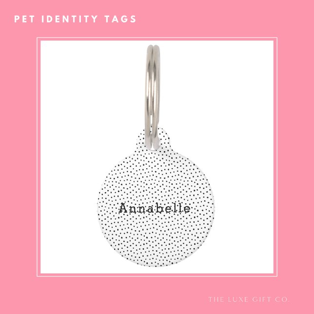 Einfache Minimalistische Polka Dot Retro Tiernamensmarke (Von Creator hochgeladen)