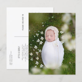 Einfache Minimalistische Portrait Foto Kinderankün Postkarte