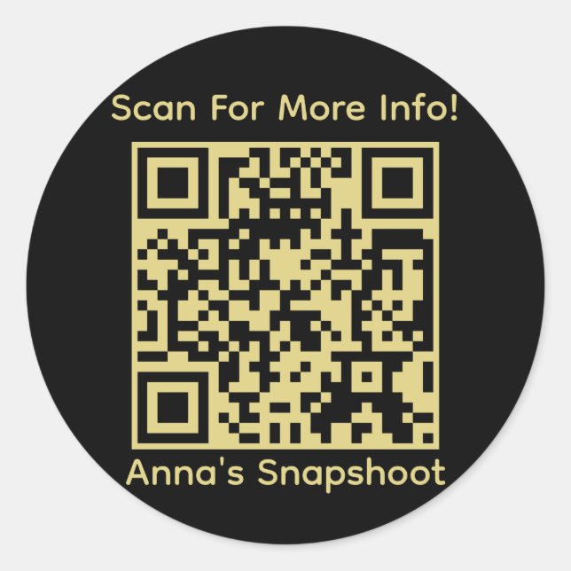 Einfache, Minimalistische QR-Code-Aufkleber Runder Aufkleber (Vorderseite)
