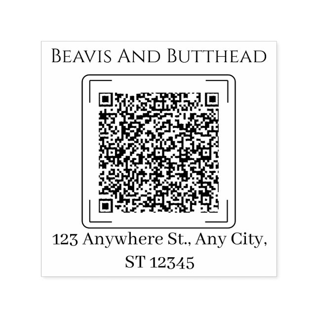 Einfache Minimalistische QR-Codeadresse Permastempel (Design)