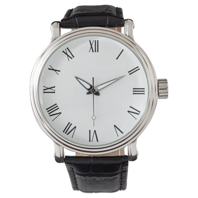 Einfache Minimalistische römische Zahlen Armbanduh Armbanduhr (Vorderseite)