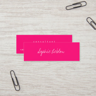 Einfache Minimalistische Rosa-Beraterin Mini Visitenkarte