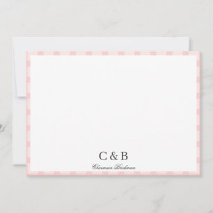 Einfache Minimalistische rosa Streifen Mitteilungskarte