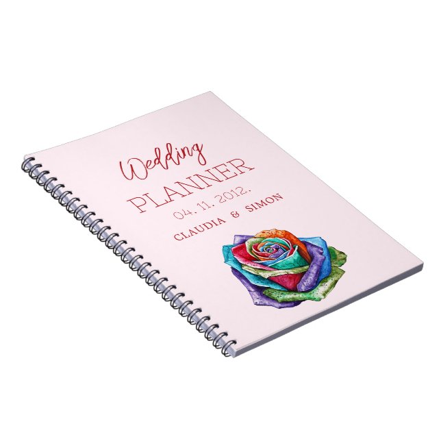 Einfache Minimalistische Rose Hochzeitsplaner Notizblock (Rechte Seite)