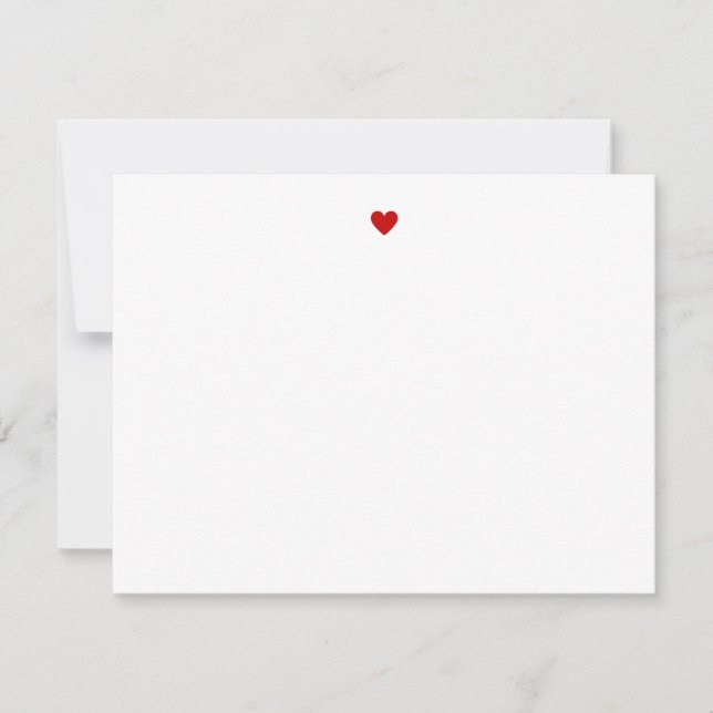 Einfache Minimalistische Rote Herzschrittmacherei  Mitteilungskarte (Vorderseite)