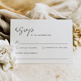 Einfache Minimalistische RSVP-Karte Mitteilungskarte