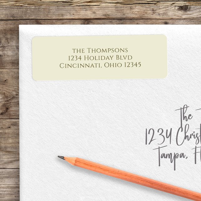Einfache Minimalistische Rücksendeadresse (Simple minimalist classic gold with gold lettering return address label. )