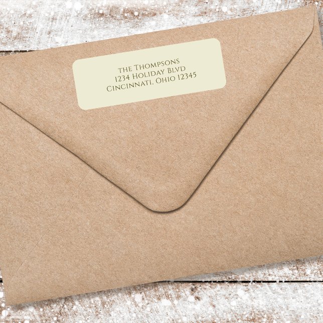 Einfache Minimalistische Rücksendeadresse (Simple golden tan return address label. )