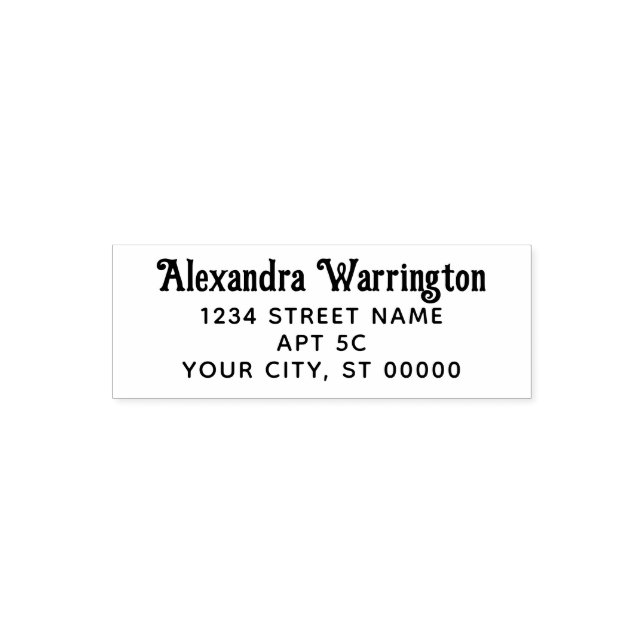 Einfache Minimalistische Rücksendeadresse 35 Name Permastempel (Design)