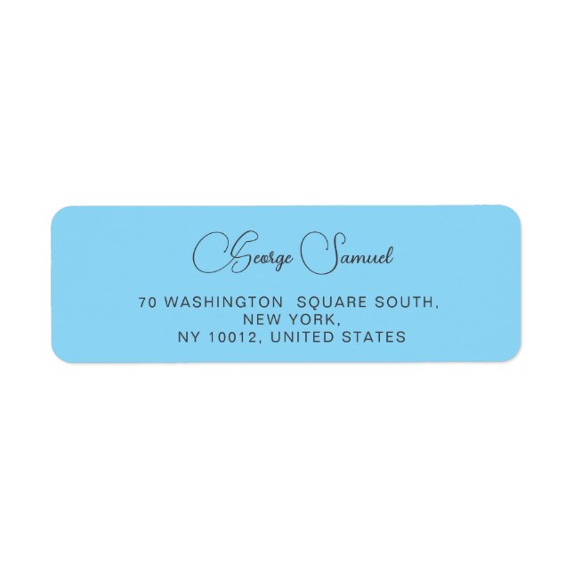 Einfache Minimalistische Rücksendeadressen-Aufkleb (Vorne)