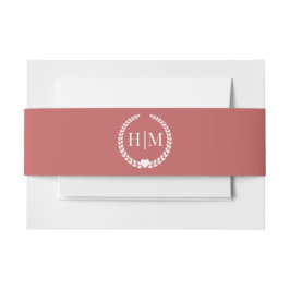 Einfache Minimalistische rustikale Dusty-Rose Mono Einladungsbanderole