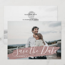 Einfache Minimalistische rustikale Rosa Save the D