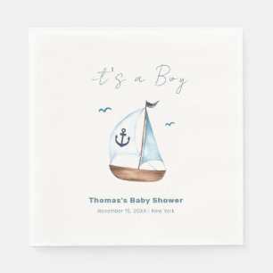 Einfache Minimalistische Sailboat Anchor Kinderdus Serviette