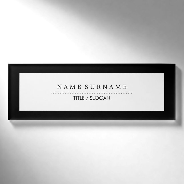 Einfache Minimalistische saubere moderne Namenschild (Vorderseite)