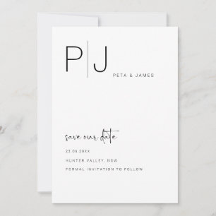 Einfache Minimalistische Save the Date Hochzeitsei Einladung
