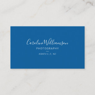 Einfache Minimalistische Schrift Blau Visitenkarte